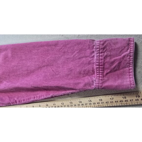 VTG Eddie Bauer Pink Corduroy Pearl Snap Button Down Shirt Women’s Large - Picture 13 of 16